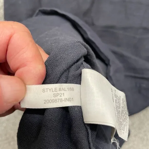 J.CREW Shirt Adult Medium Blue Slim Fit Plaid Linen Blend Short Sleeve Mens - Picture 7 of 9